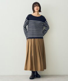 YECCA VECCA ミラノリブ金釦ニット