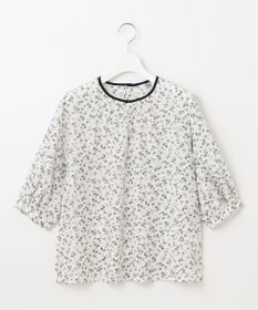 J.PRESS LADIES L 【洗える】 スパンローンフラワー ボリュームスリーブ ブラウス