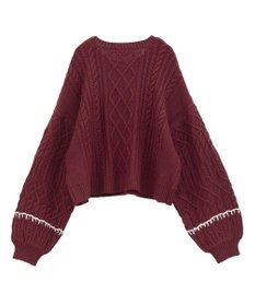 Green Parks ・ＥＬＥＮＣＡＲＥ　ＤＵＥ　ハンドステッチケーブルニッ