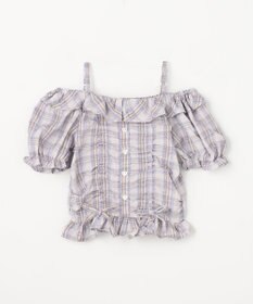 ANY KIDS 【洗濯機可能】2WAY チェックブラウス