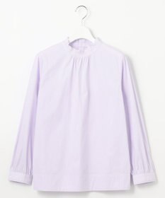 J.PRESS LADIES 【洗える】BEZ VEGA ストライプ フリルネック ブラウス