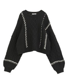 Green Parks ・ＥＬＥＮＣＡＲＥ　ＤＵＥ　ハンドステッチケーブルニッ