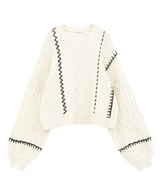 Green Parks ・ＥＬＥＮＣＡＲＥ　ＤＵＥ　ハンドステッチケーブルニッ