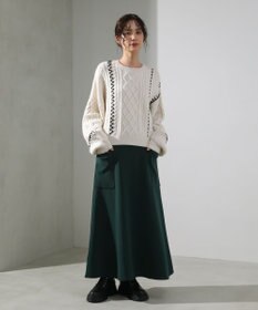 Green Parks ・ＥＬＥＮＣＡＲＥ　ＤＵＥ　ハンドステッチケーブルニッ