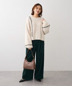 Green Parks ・ＥＬＥＮＣＡＲＥ　ＤＵＥ　ハンドステッチケーブルニッ