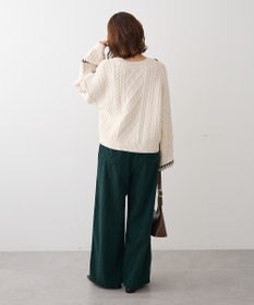 Green Parks ・ＥＬＥＮＣＡＲＥ　ＤＵＥ　ハンドステッチケーブルニッ