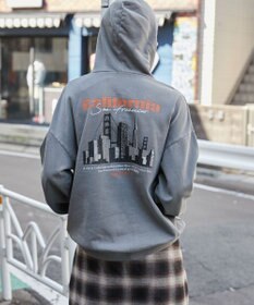 WEGO 【ユニセックス着用ITEM】ピグメントグラフィックプルパーカー