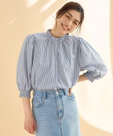 ANY L 【接触冷感/UVカット/抗菌防臭/速乾】エニイファンクション シャーリングブラウス