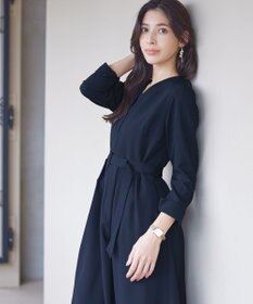 Tiaclasse 【ダブルクロス・洗える】 ナローVネックワンピース