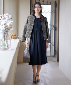 Tiaclasse 【ダブルクロス・洗える】 ナローVネックワンピース