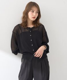 earth music&ecology 【予約】接触冷感シアークルーニットカーディガン