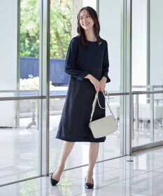 Tiaclasse 【洗える】チェックコンビエンパイアワンピース