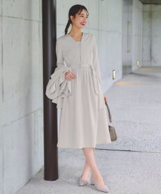 Tiaclasse 【ダブルクロス・洗える】 ナローVネックワンピース