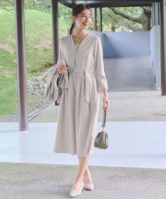 Tiaclasse 【ダブルクロス・洗える】 ナローVネックワンピース