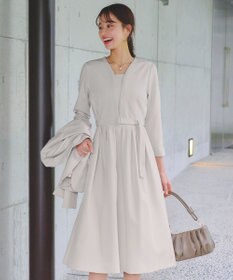 Tiaclasse 【ダブルクロス・洗える】 ナローVネックワンピース