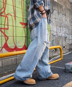 WEGO スーパーバギーダメージデニムパンツ