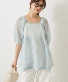 AMERICAN HOLIC シアーパフスリーブニットプルオーバー