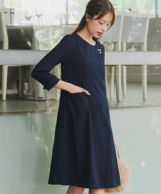 Tiaclasse 【洗える】チェックコンビエンパイアワンピース