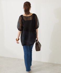 AMERICAN HOLIC シアーパフスリーブニットプルオーバー