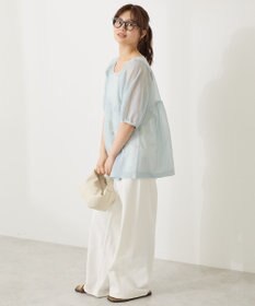 AMERICAN HOLIC シアーパフスリーブニットプルオーバー