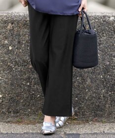 Tiaclasse 【日本製・新色追加・洗える・ストレッチ】エアシルキーワイドパンツ