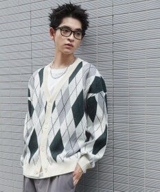 WEGO リラックスフィットパターンカーディガン