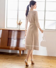 Tiaclasse 【洗える】リップル編みニットワンピース