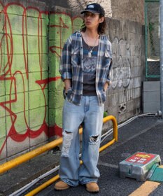 WEGO スーパーバギーダメージデニムパンツ