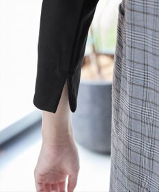 Tiaclasse 【洗える】チェックコンビエンパイアワンピース