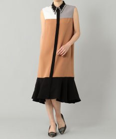 GRACE CONTINENTAL カラーブロックシャツドレス