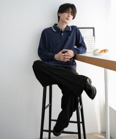 WEGO 【25年秋冬新作/ユニセックスITEM/SMLサイズ展開】別注USPOLOラインポロシャツ（長袖）