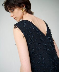 GRACE CONTINENTAL リボンヤーンジレドレス