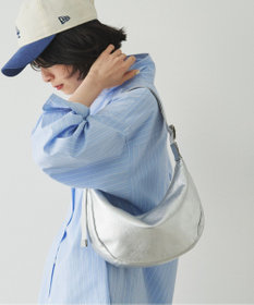 ソフトレザーラウンドショルダーバッグ【シルバー】(CE-1470-WEB