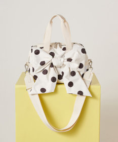 LeSportsac LG BOW SM SATCHEL/ノワールポルカドットスナイデル