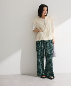 Green Parks セルフカットプリーツ柄パンツ