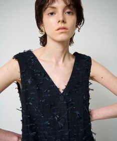 GRACE CONTINENTAL リボンヤーンジレドレス