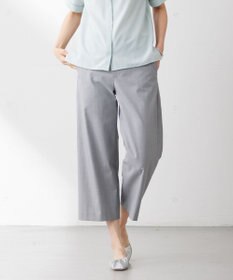 J.PRESS LADIES 【WEB限定カラーあり・セットアップ対応・洗える・撥水・防汚】コットンFITTYシャーク ワイド アンクル パンツ