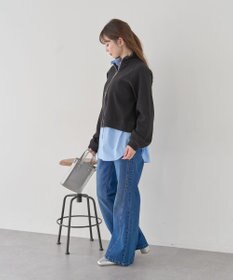 earth music&ecology 【予約】【綿100％】ダブルジップワッフルカーディガン