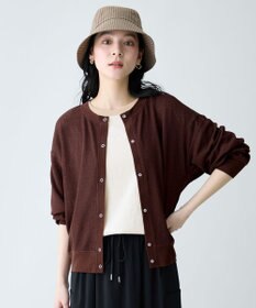 ANY シアーワッフルカーディガン