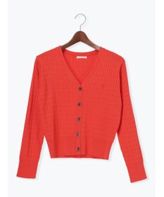 Te chichi ミニケーブル刺繍Vネックカーディガン