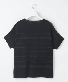 自由区 S 【接触冷感・UVカット・洗える】クレープストレッチボーダー ニット