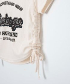 WEGO 配色サイドギャザーVネックT