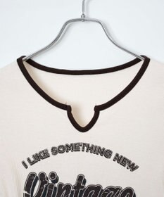 WEGO 配色サイドギャザーVネックT