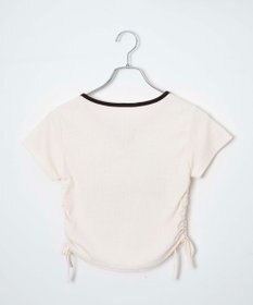 WEGO 配色サイドギャザーVネックT