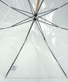 +RING 【プラスリング】【数量限定】 UNISEX 雨傘（長）55cm WHT パッチワークパイピングビニール傘