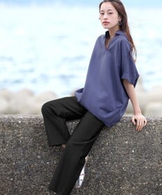 Tiaclasse 【日本製・新色追加・洗える・ストレッチ】エアシルキーワイドパンツ