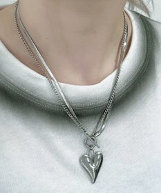 WEGO Lハートモチーフ2連ネックレス