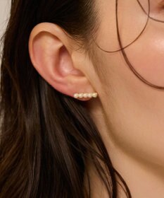 Phoebe 〈金属アレルギー対応〉ラインパールイヤリング　ゴールド/ニッケルフリー