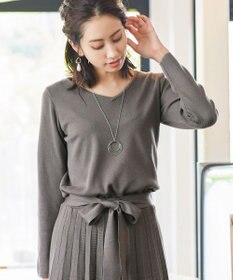 Tiaclasse L 【洗える】1枚で着映えするチェック柄編みニットワンピース