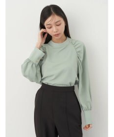 earth music&ecology ラグランギャザースリーブブラウス